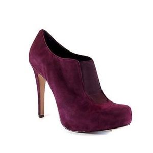 BCBGeneration Priyah Burgundy Suede Leather Heeled Bootie